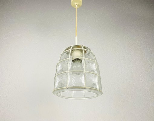 Mid-Century Iron and Bubble Glass Pendant Lamp by Glashütte Limburg, 1960s-PUK-1113706