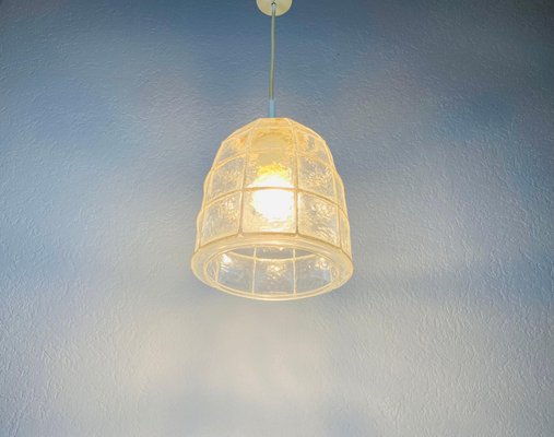 Mid-Century Iron and Bubble Glass Pendant Lamp by Glashütte Limburg, 1960s-PUK-1113706