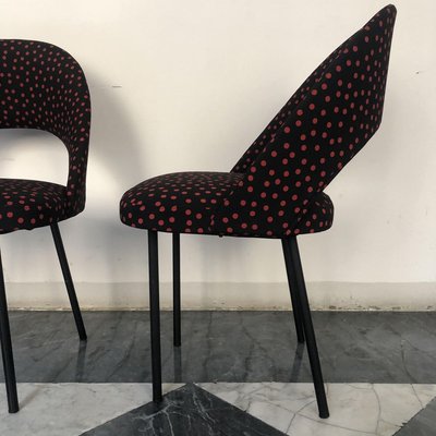 Mid-Century Iron and Silk Dining Chairs, Set of 2, Italy-ZD-835906