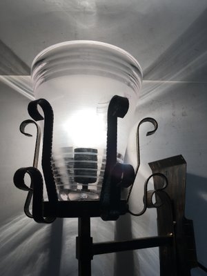 Mid-Century Iron & Murano Glass Sconce-XQC-593331