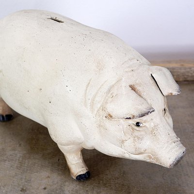 Mid-Century Iron Piggy Bank Sculpture-NYF-2019137