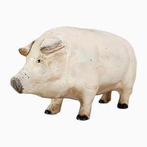 Mid-Century Iron Piggy Bank Sculpture-NYF-2019137