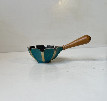 Mid-Century Israeli Ashtray in Cast Iron and Beech, 1960s-LCR-1776360