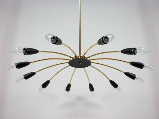 Mid-Century Italian 12-Light Sputnik Chandelier in the Style of Stilnovo-OE-897889