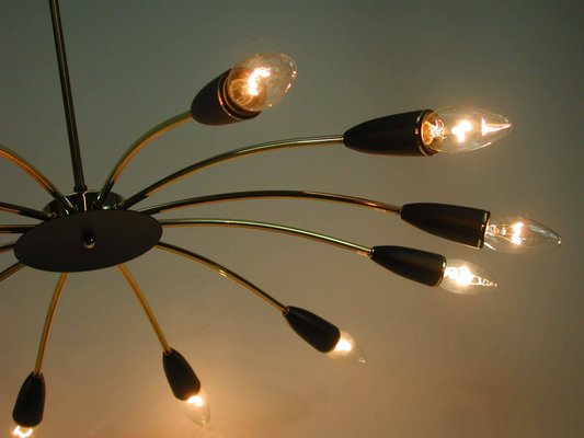 Mid-Century Italian 12-Light Sputnik Chandelier in the Style of Stilnovo-OE-897889