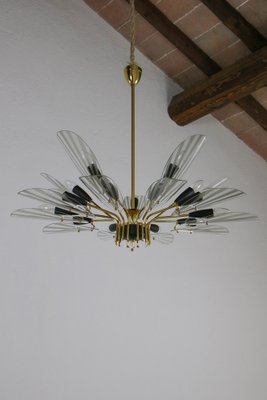 Mid-Century Italian 15-Light Chandelier in the style of Fontana Arte, 1950s-MTX-1748835