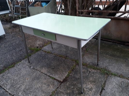 Mid-Century Italian 2-Tone Metal and Formica Dining Table, 1950s-RAQ-467273