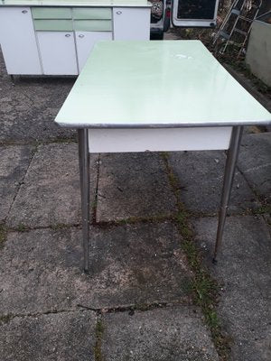 Mid-Century Italian 2-Tone Metal and Formica Dining Table, 1950s-RAQ-467273