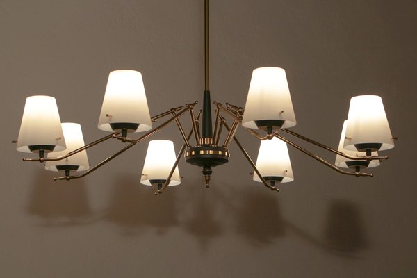 Mid-Century Italian 8-Light Chandelier attributed to Stilnovo, 1960s-MTX-1748830