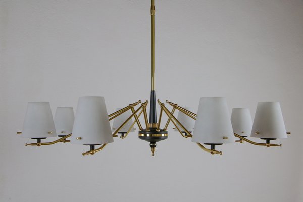 Mid-Century Italian 8-Light Chandelier attributed to Stilnovo, 1960s-MTX-1748830