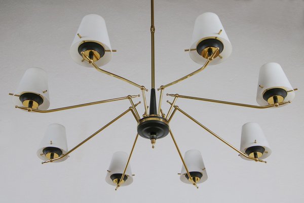 Mid-Century Italian 8-Light Chandelier attributed to Stilnovo, 1960s-MTX-1748830