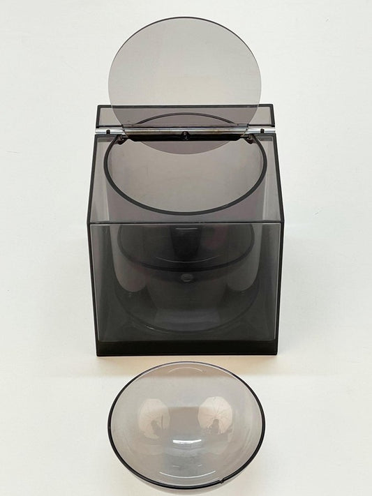 Mid-Century Italian Acrylic Cubic Ice Bucket by Renzo Cassetti for Di Cini & Nils, 1974