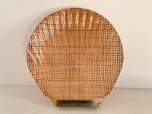 Mid-Century Italian Acrylic, Rattan & Brass Serving Tray, 1970-VNE-1177364