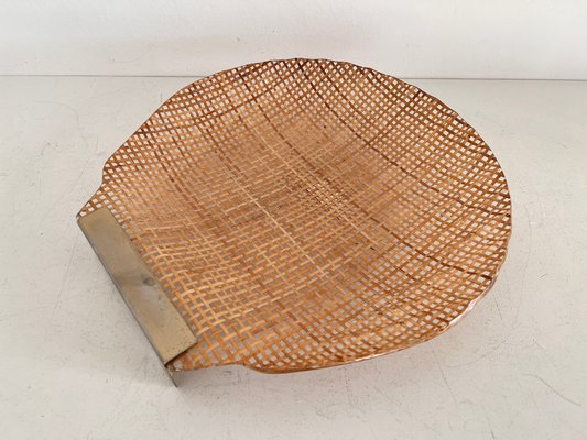 Mid-Century Italian Acrylic, Rattan & Brass Serving Tray, 1970-VNE-1177364