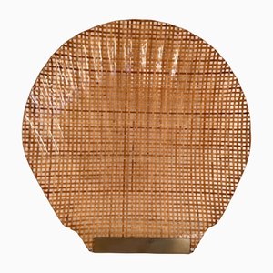 Mid-Century Italian Acrylic, Rattan & Brass Serving Tray, 1970-VNE-1177364