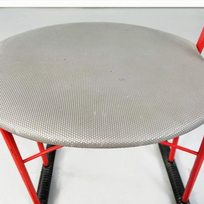 Mid-Century Italian Aloha Chairs in Red Metal and Fabric by Molteni and Consonni, 1980s, Set of 2-GDD-1179971