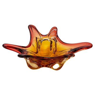 Mid-Century Italian Amber Red Murano Glass Centerpiece from Seguso, 1970s-JDR-1126354