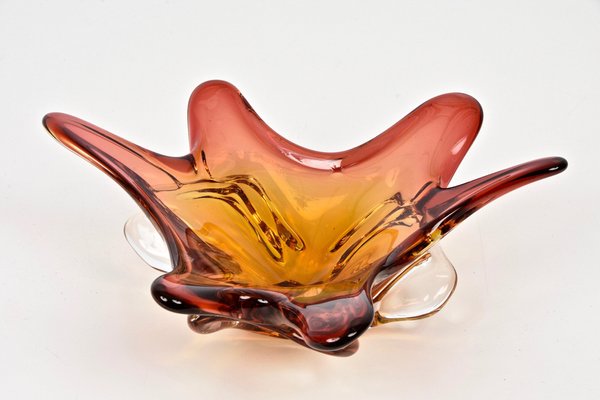 Mid-Century Italian Amber Red Murano Glass Centerpiece from Seguso, 1970s-JDR-1126354