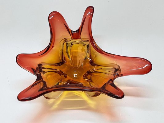 Mid-Century Italian Amber Red Murano Glass Centerpiece from Seguso, 1970s-JDR-1126354