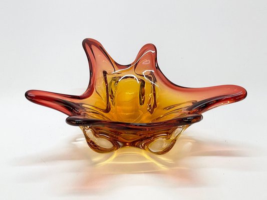 Mid-Century Italian Amber Red Murano Glass Centerpiece from Seguso, 1970s-JDR-1126354