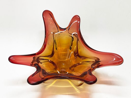 Mid-Century Italian Amber Red Murano Glass Centerpiece from Seguso, 1970s-JDR-1126354