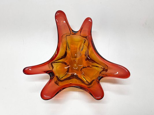 Mid-Century Italian Amber Red Murano Glass Centerpiece from Seguso, 1970s-JDR-1126354