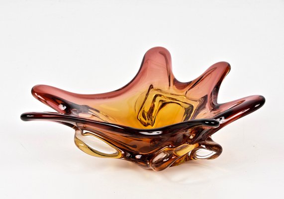 Mid-Century Italian Amber Red Murano Glass Centerpiece from Seguso, 1970s-JDR-1126354