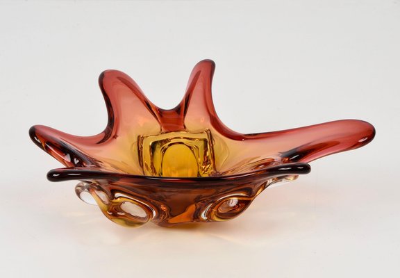 Mid-Century Italian Amber Red Murano Glass Centerpiece from Seguso, 1970s-JDR-1126354