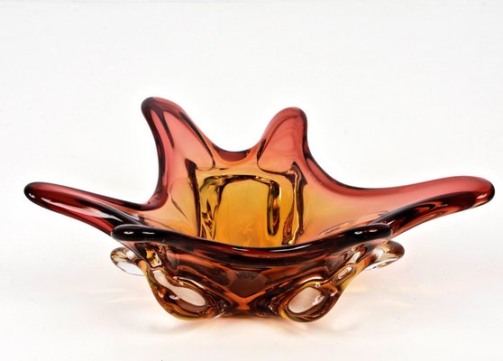 Mid-Century Italian Amber Red Murano Glass Centerpiece from Seguso, 1970s-JDR-1126354