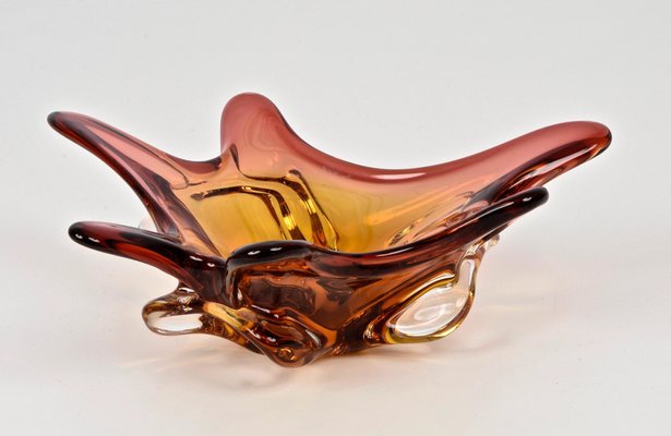 Mid-Century Italian Amber Red Murano Glass Centerpiece from Seguso, 1970s-JDR-1126354