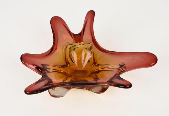 Mid-Century Italian Amber Red Murano Glass Centerpiece from Seguso, 1970s-JDR-1126354