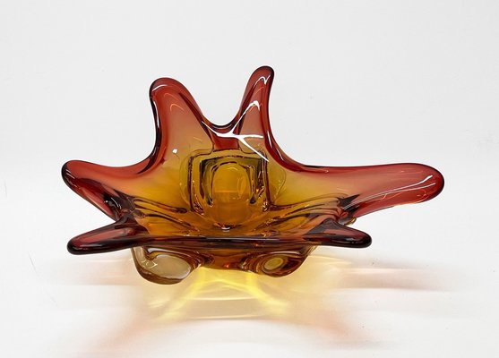 Mid-Century Italian Amber Red Murano Glass Centerpiece from Seguso, 1970s-JDR-1126354