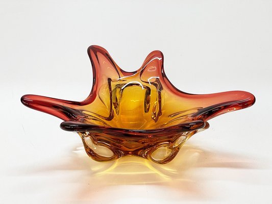 Mid-Century Italian Amber Red Murano Glass Centerpiece from Seguso, 1970s-JDR-1126354