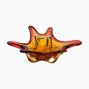 Mid-Century Italian Amber Red Murano Glass Centerpiece from Seguso, 1970s-JDR-1126354