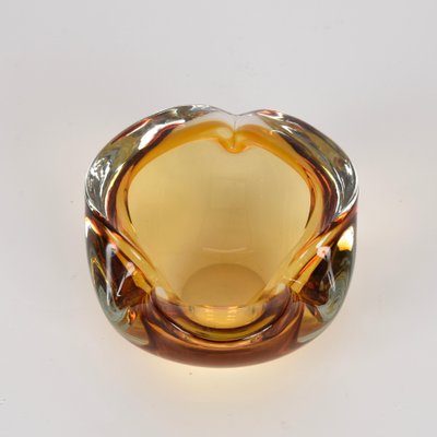 Mid-Century Italian Amber Sommerso Murano Art Glass Bowl or Ashtray by Flavio Poli, 1960s-JDR-1193033