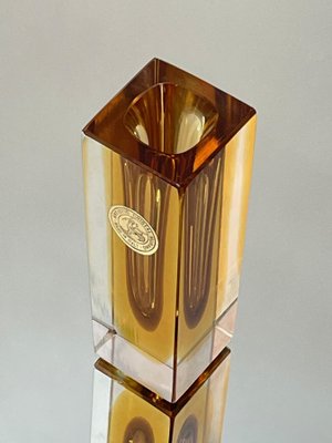 Mid-Century Italian Amber Yellow Sommerso Murano Glass Artistic Vase by Flavio Poli, 1970s-JDR-1125648