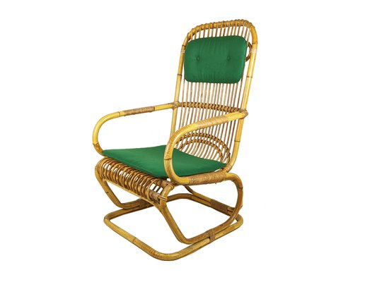 Mid-Century Italian Armchairs in Rattan and Rush, 1960s, Set of 2-RD-2017155