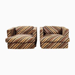 Mid-Century Italian Armchairs With Missoni Fabric by Saporiti Italia, 1980s, Set of 2-GDD-1180017