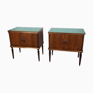 Mid-Century Italian Art Deco Nightstands in Walnut, 1950s, Set of 2-EUP-1768075