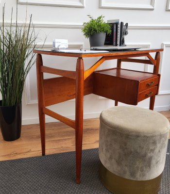 Mid-Century Italian Art Deco Walnut & Brass Writing Desk by Paolo Buffa, 1940s-EUP-1341104