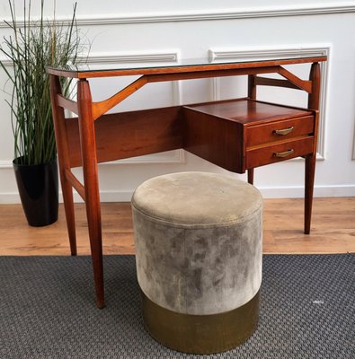 Mid-Century Italian Art Deco Walnut & Brass Writing Desk by Paolo Buffa, 1940s-EUP-1341104