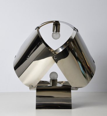 Mid-Century Italian Avant Garde Steel Table Lamp by Edera Radici for Sagim, 1970-JDR-1125495