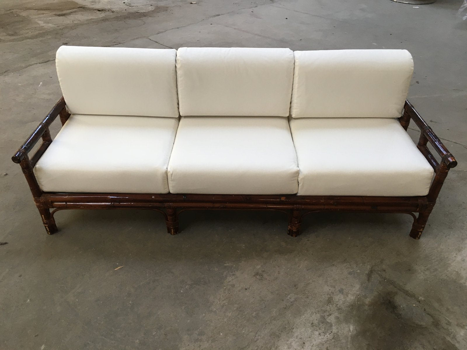 Mid-Century Italian Bamboo 3-Seater Sofa, 1970s