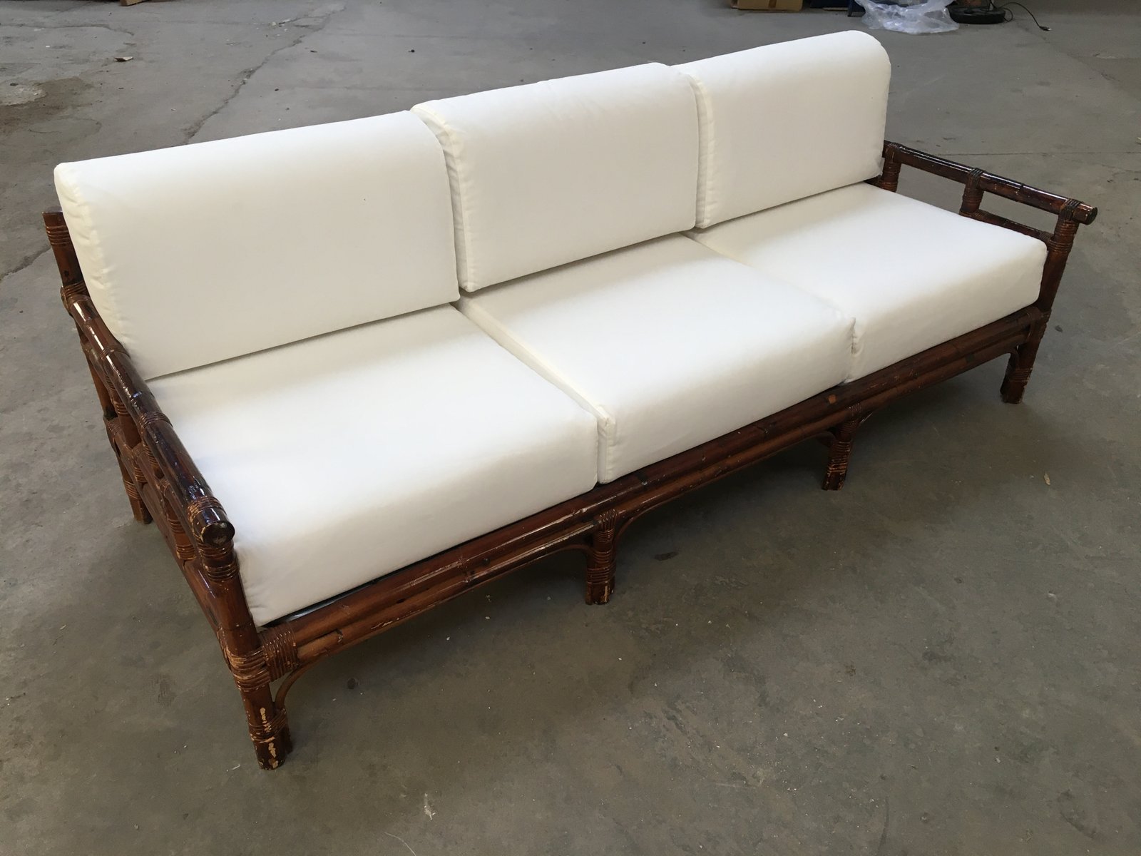 Mid-Century Italian Bamboo 3-Seater Sofa, 1970s