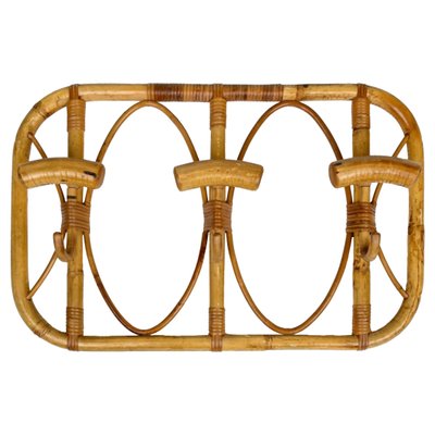 Mid-Century Italian Bamboo and Rattan Coat Rack, 1960s-LYQ-1308861