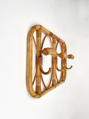 Mid-Century Italian Bamboo and Rattan Coat Rack, 1960s-LYQ-1308861