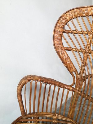 Mid-Century Italian Bamboo and Rattan Conte Biancamano Lounge Chair by Lio Carminati and Gio Ponti, 1950s-GGK-627247