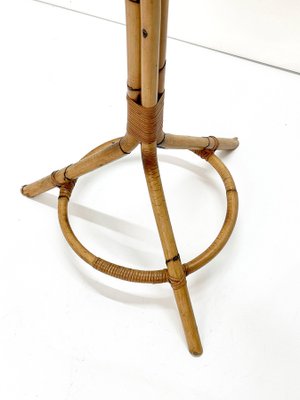 Mid-Century Italian Bamboo and Rattan Floor Lamp with Tripod Base, 1950s-JDR-1125443