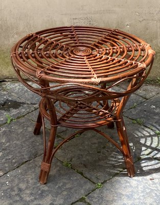 Mid-Century Italian Bamboo and Wicker Coffee Table, 1960s-YUW-666554