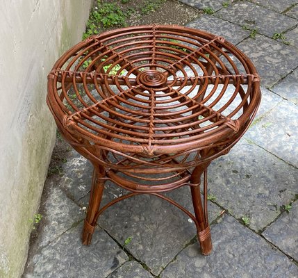 Mid-Century Italian Bamboo and Wicker Coffee Table, 1960s-YUW-666554